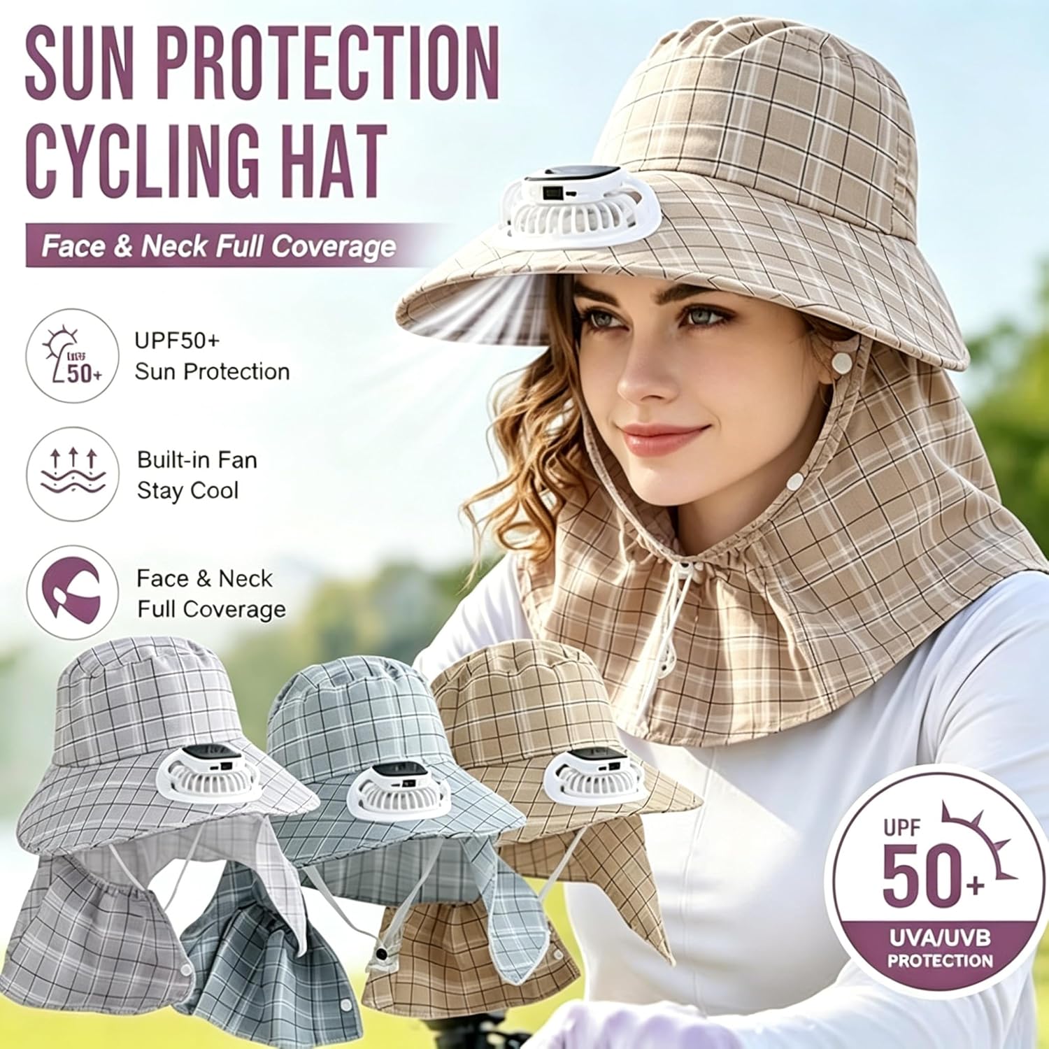 Fishing Hat - 1PC Chapéu com Ventilador Solar Recarregável