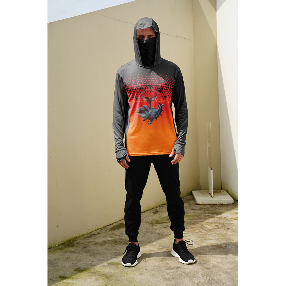 Fishing Mask Sun Protection - Camisas de Pesca Masculinas com Proteção