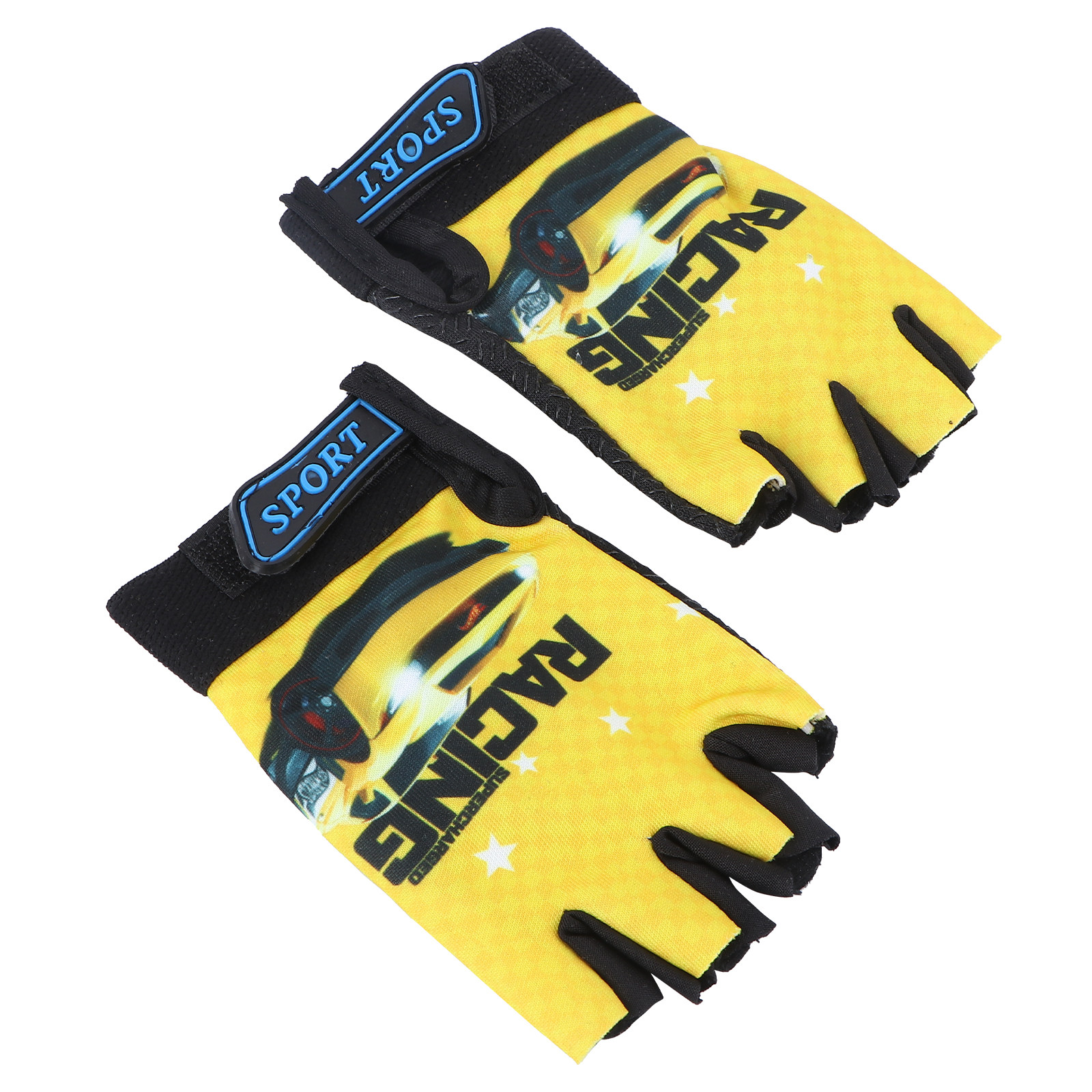 Fishing Gloves - Luvas infantis de meio dedo, amarelas,