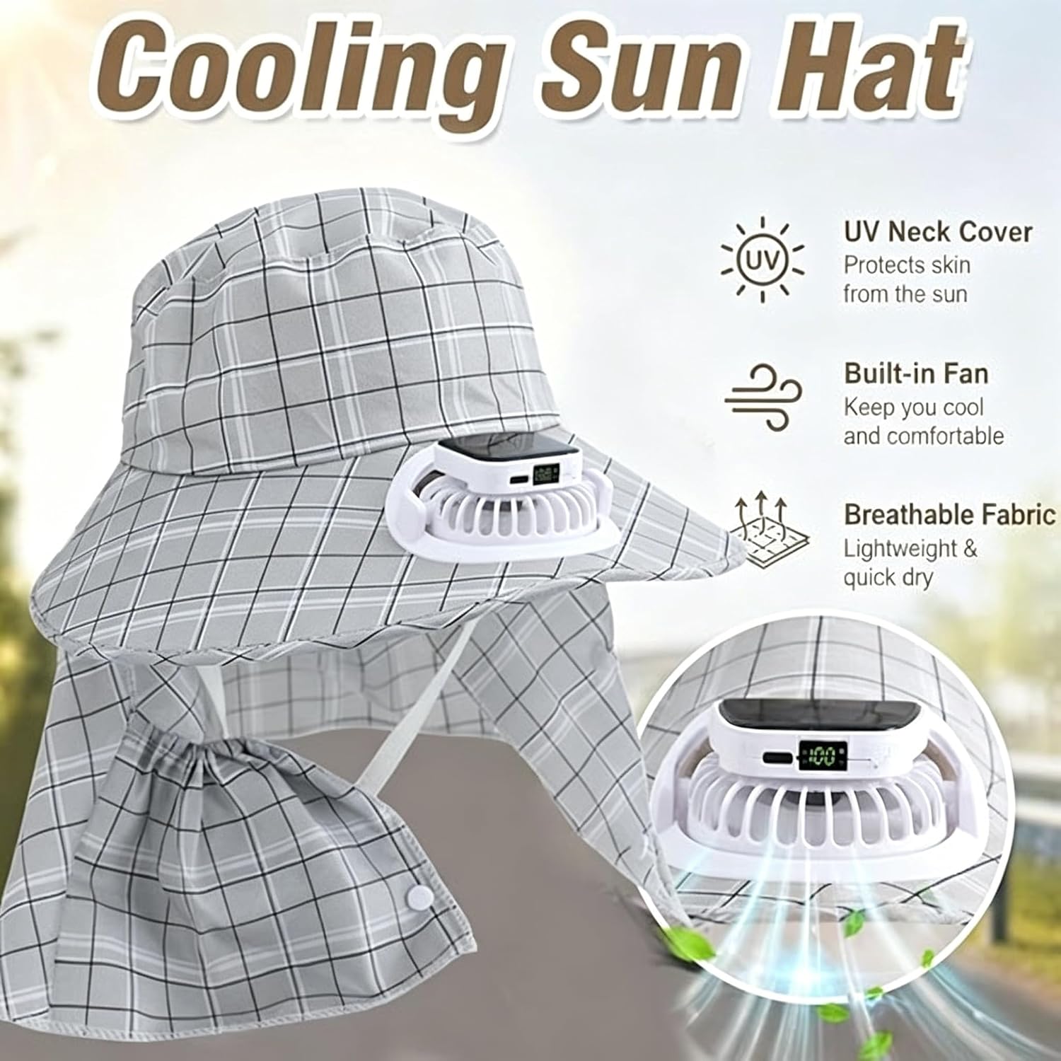 1PC Chapéu com Ventilador Sola - Fishing Hat avaliação e preço